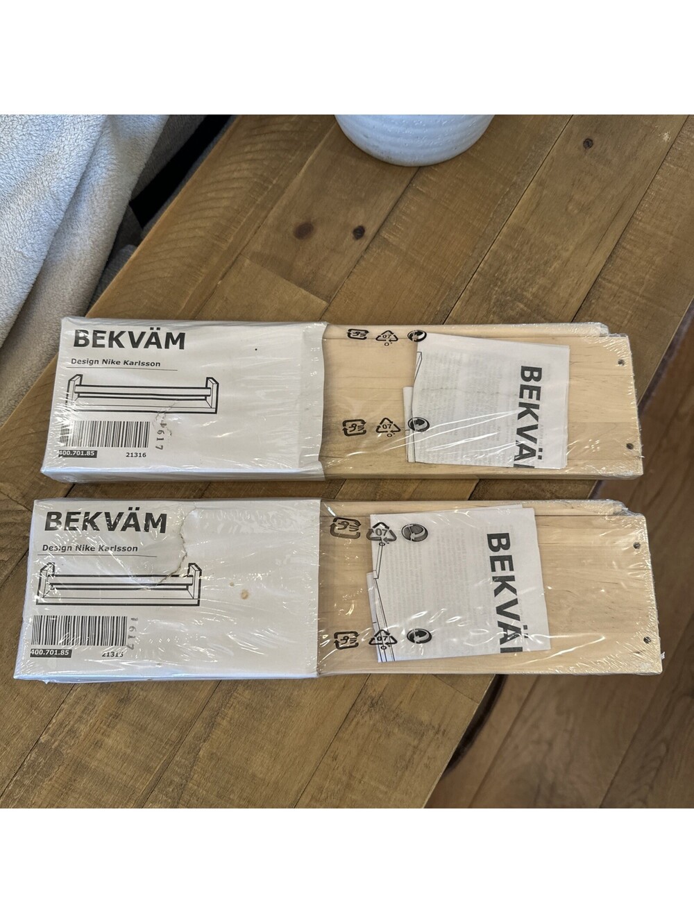 2X IKEA Bekvam Wooden Spice Rack  400.701.85 , NEW in Sealed Packaging